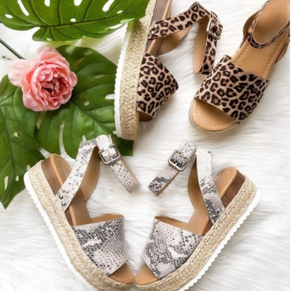 Last Size 8.5 🔥🖤 Leopard Open Toe Espadrille - Picture 6 of 8